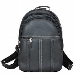 Mochila de costas em couro com compartimento para notebook Expopelly 0530