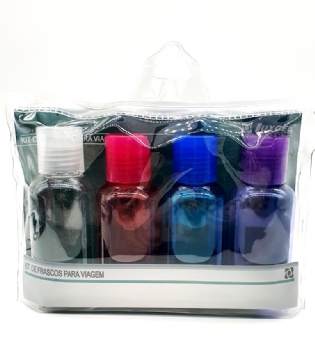 Kit de frascos para viagem ou para acondicionar álcool em gel Luxcel KT00001LX