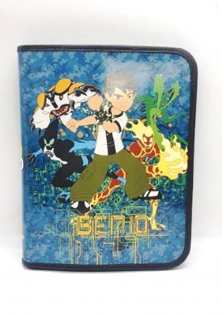 Fichário universitário grande quatro argola ziper Ben10 58758