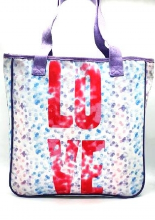 Bolsa feminina shopbag tote escolar adulto juvenil Violetta Disney 20098