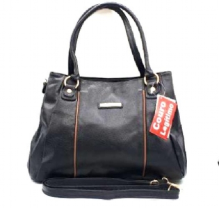 Bolsa Feminina Couro Três Divisões Ombro Transversal 317764