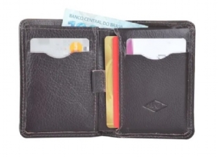 Carteira porta cartão cnh compacta couro masculino MArt 207