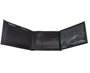 Carteira masculina couro fina p/ CNH RG, cartões e notas Fasolo H055