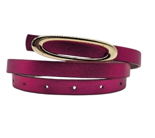 Cinto feminino couro cintilante fivela oval pino NE989C