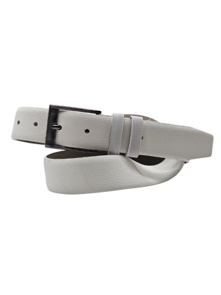 Cinto masculino couro branco social Fasolo Z136143