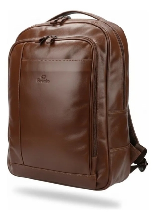 Mochila executiva couro Fasolo Unisséx c/ porta note até 16" R206
